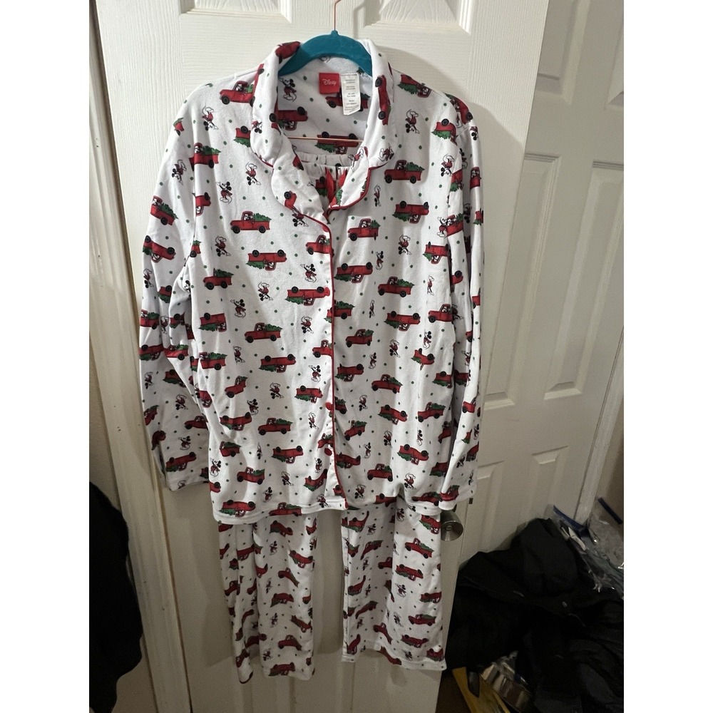 Disney Christmas Pajama Set - Mickey Mouse Red Truck - Women's Large